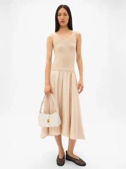 Farida Leather Shoulder Bag - Chalk