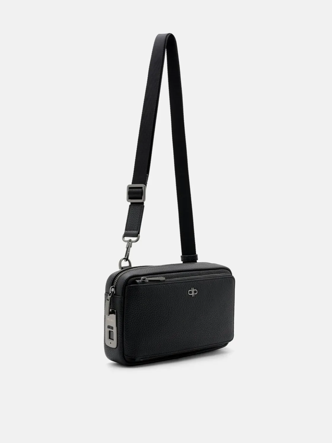 Fingerprint Lock Clutch Bag - Black Tumble