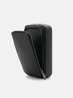 Fingerprint Lock Clutch Bag - Black Tumble