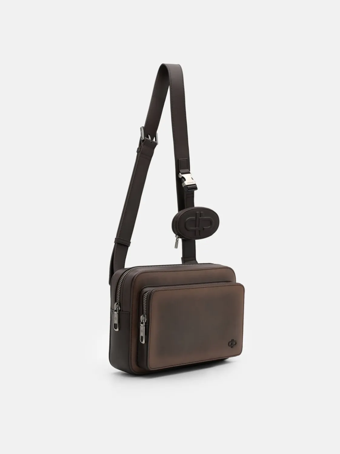Flynn Leather Crossbody Bag - Dark Brown