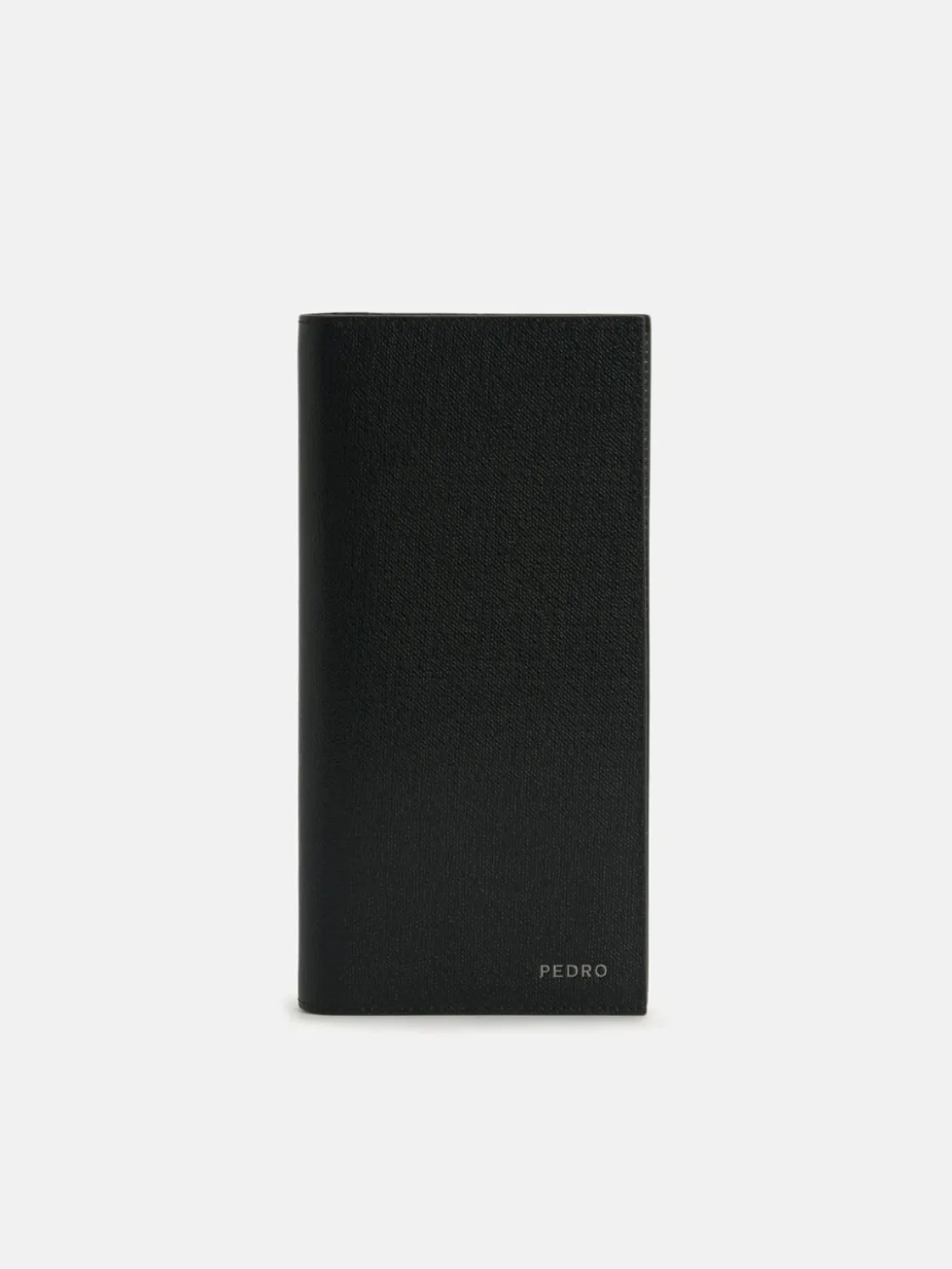 Full-Grain Long Leather Wallet - Black