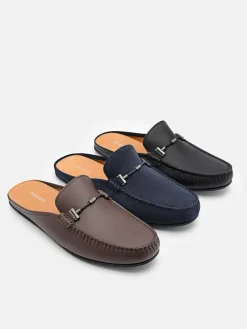 Hawser Leather Slip-On Driving Shoes - Navy