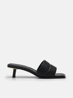 Heel Slip-On Sandals - Black