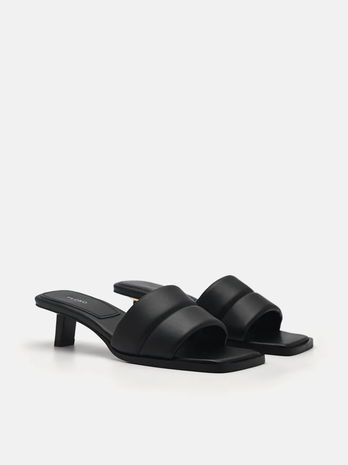 Heel Slip-On Sandals - Black