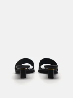Heel Slip-On Sandals - Black