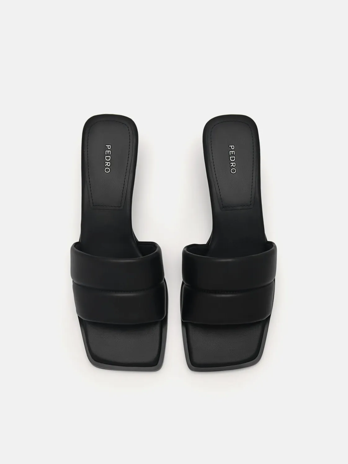 Heel Slip-On Sandals - Black