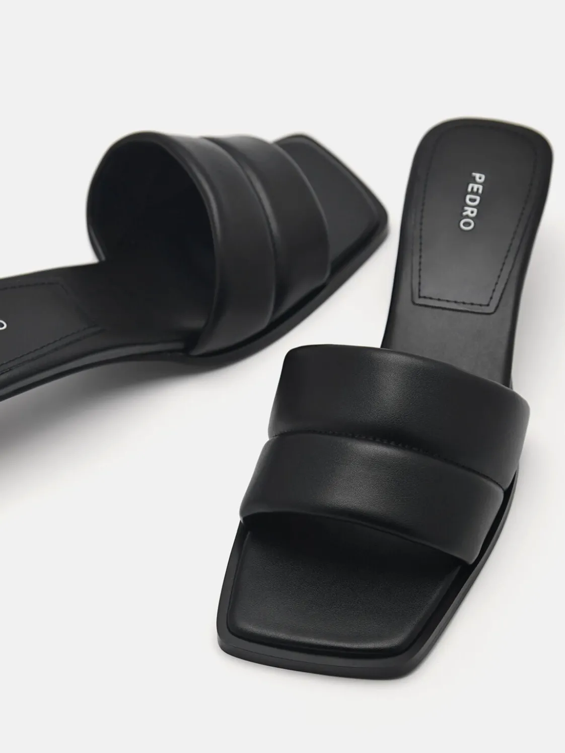Heel Slip-On Sandals - Black