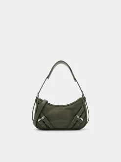 Helix Buckle Shoulder Bag - Olive