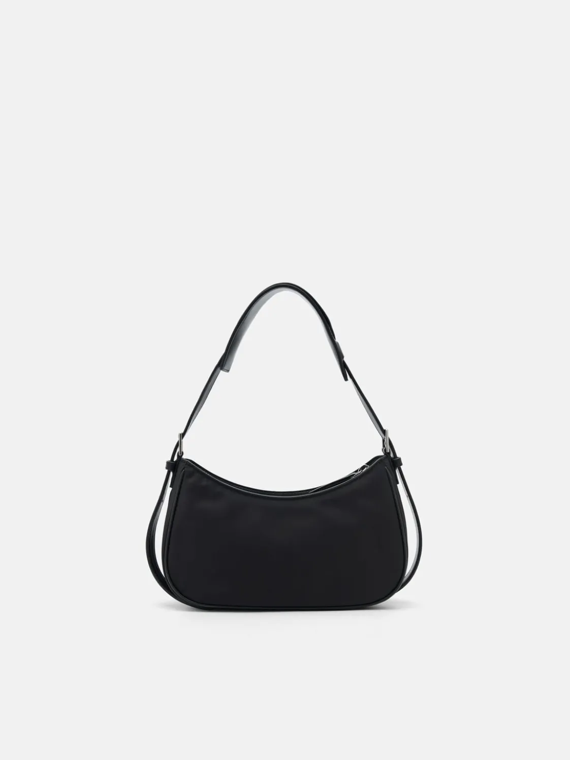 Helix Buckle Shoulder Bag - Black