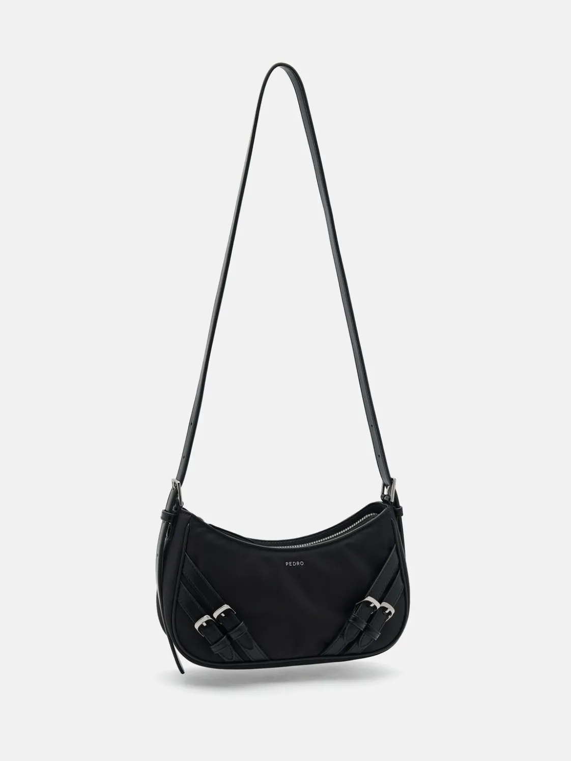 Helix Buckle Shoulder Bag - Black