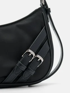 Helix Buckle Shoulder Bag - Black