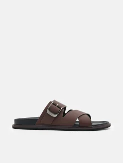 Helix Cross Sandals - Dark Brown