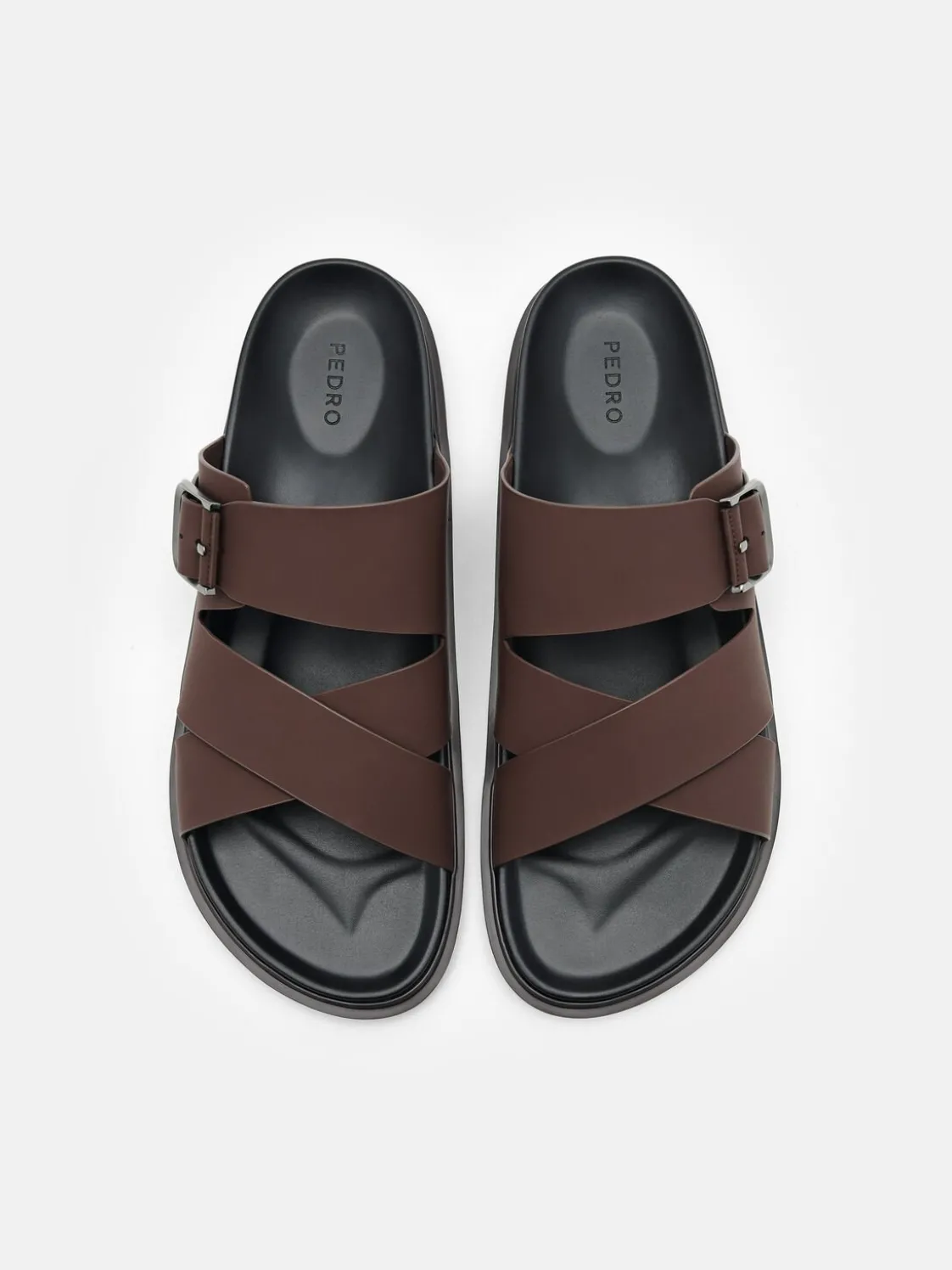 Helix Cross Sandals - Dark Brown