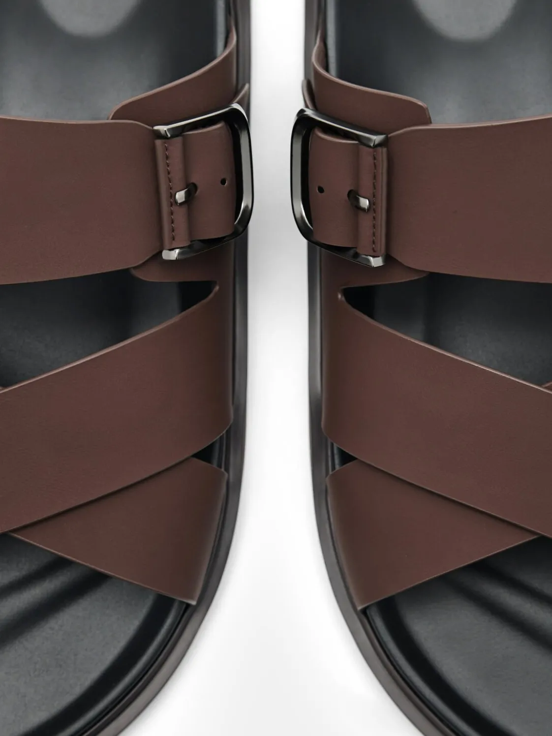 Helix Cross Sandals - Dark Brown