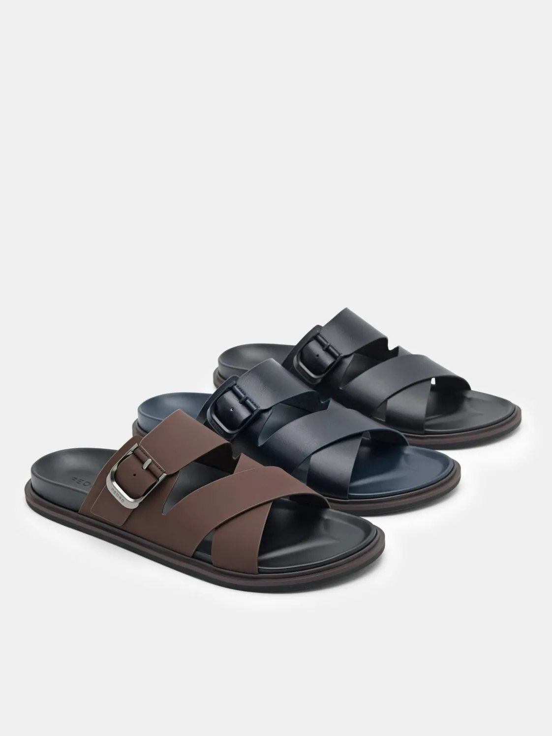 Helix Cross Sandals - Dark Brown