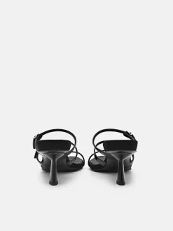 Helix Heel Sandals - Black