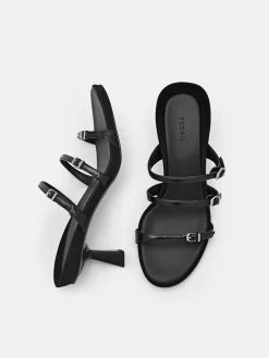 Helix Heel Sandals - Black