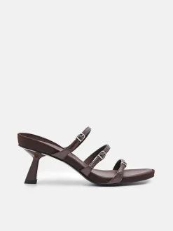 Helix Heel Sandals - Dark Brown