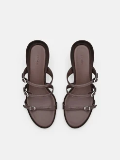 Helix Heel Sandals - Dark Brown