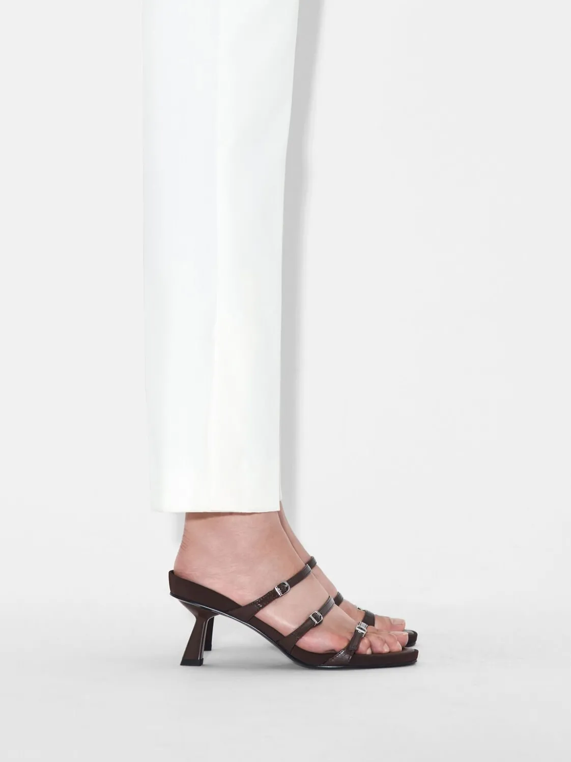 Helix Heel Sandals - Dark Brown