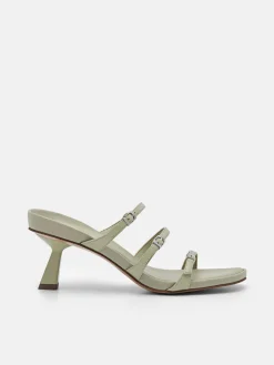 Helix Heel Sandals - Olive