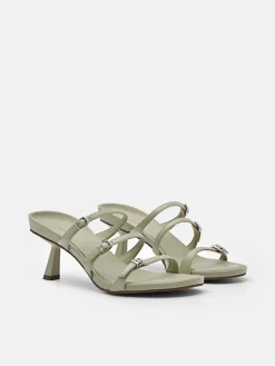 Helix Heel Sandals - Olive