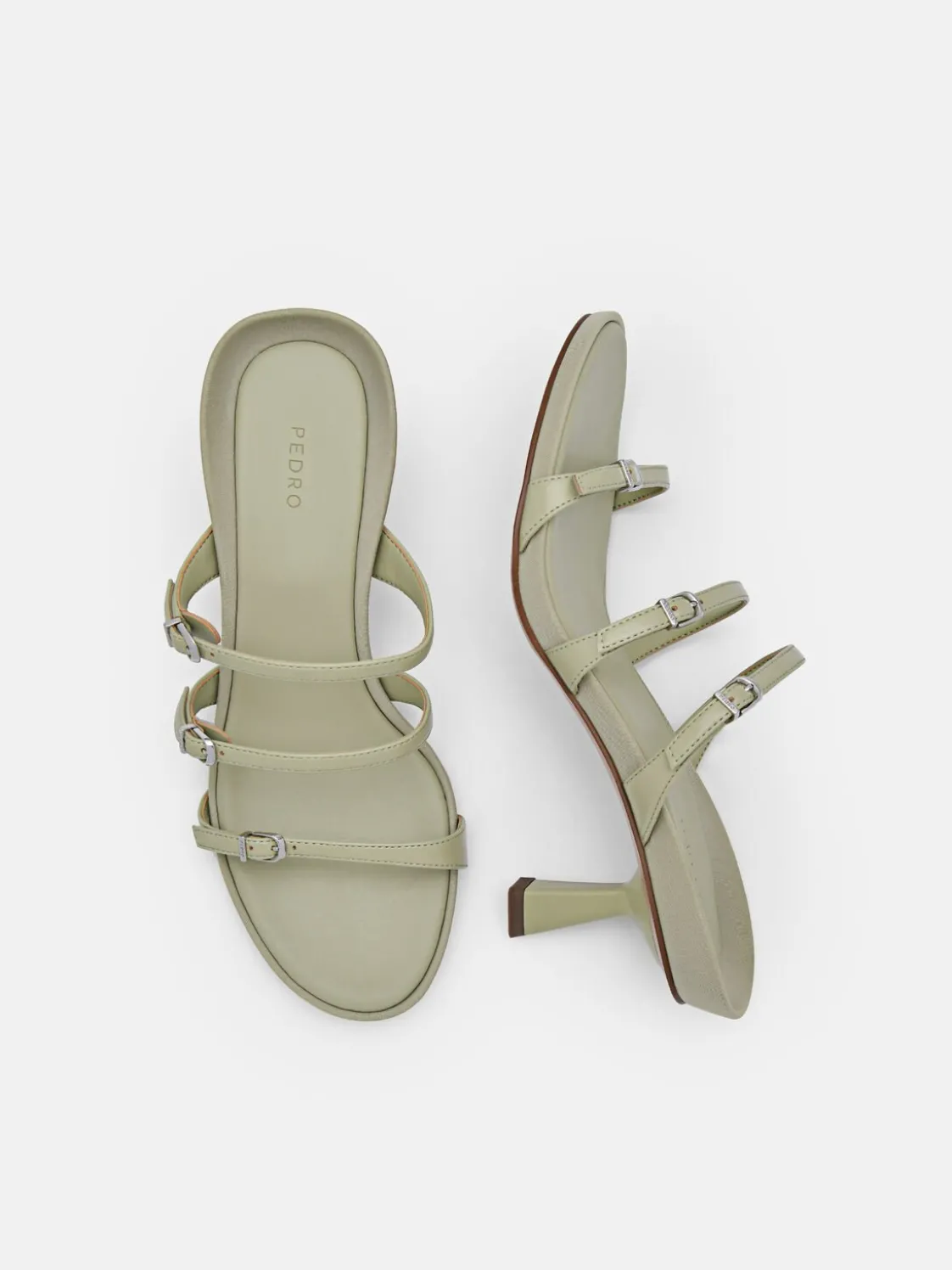 Helix Heel Sandals - Olive