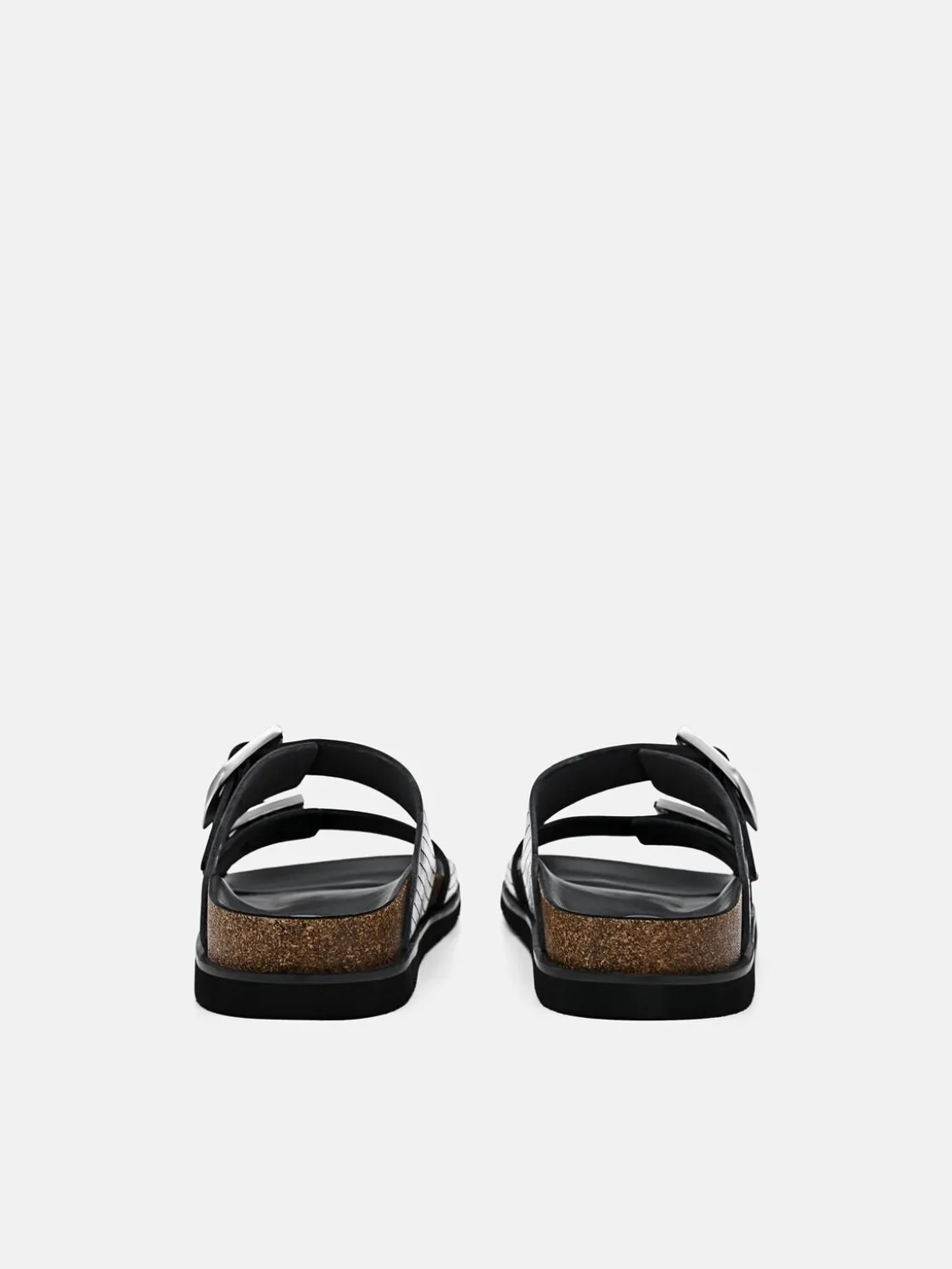 Helix Metallic Leather Sandals - Silver
