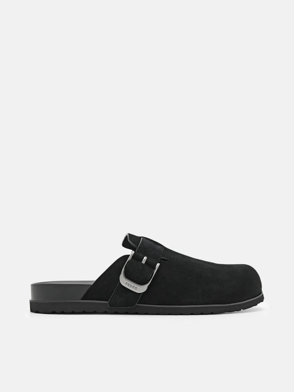 Helix Suede Mules - Black