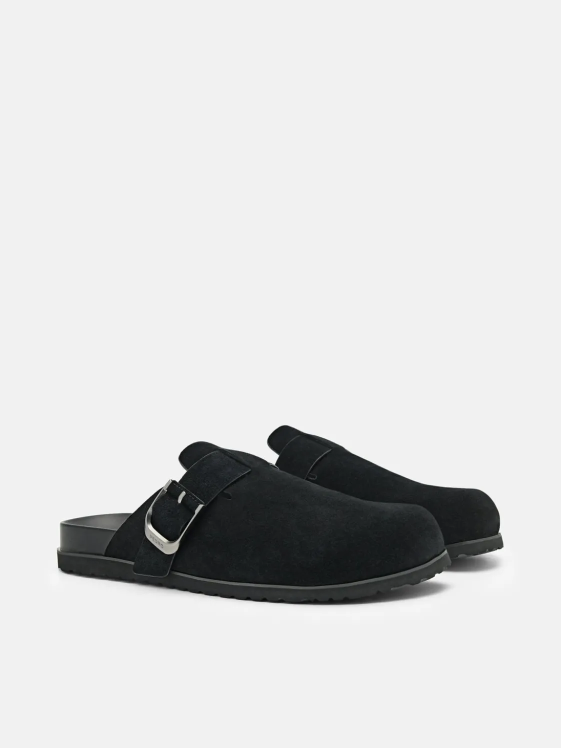 Helix Suede Mules - Black