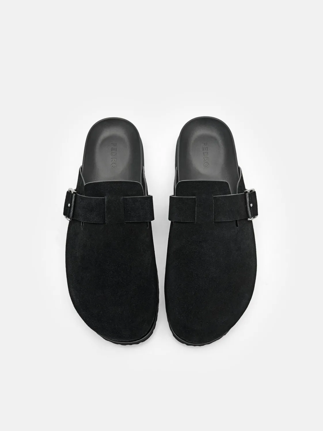 Helix Suede Mules - Black