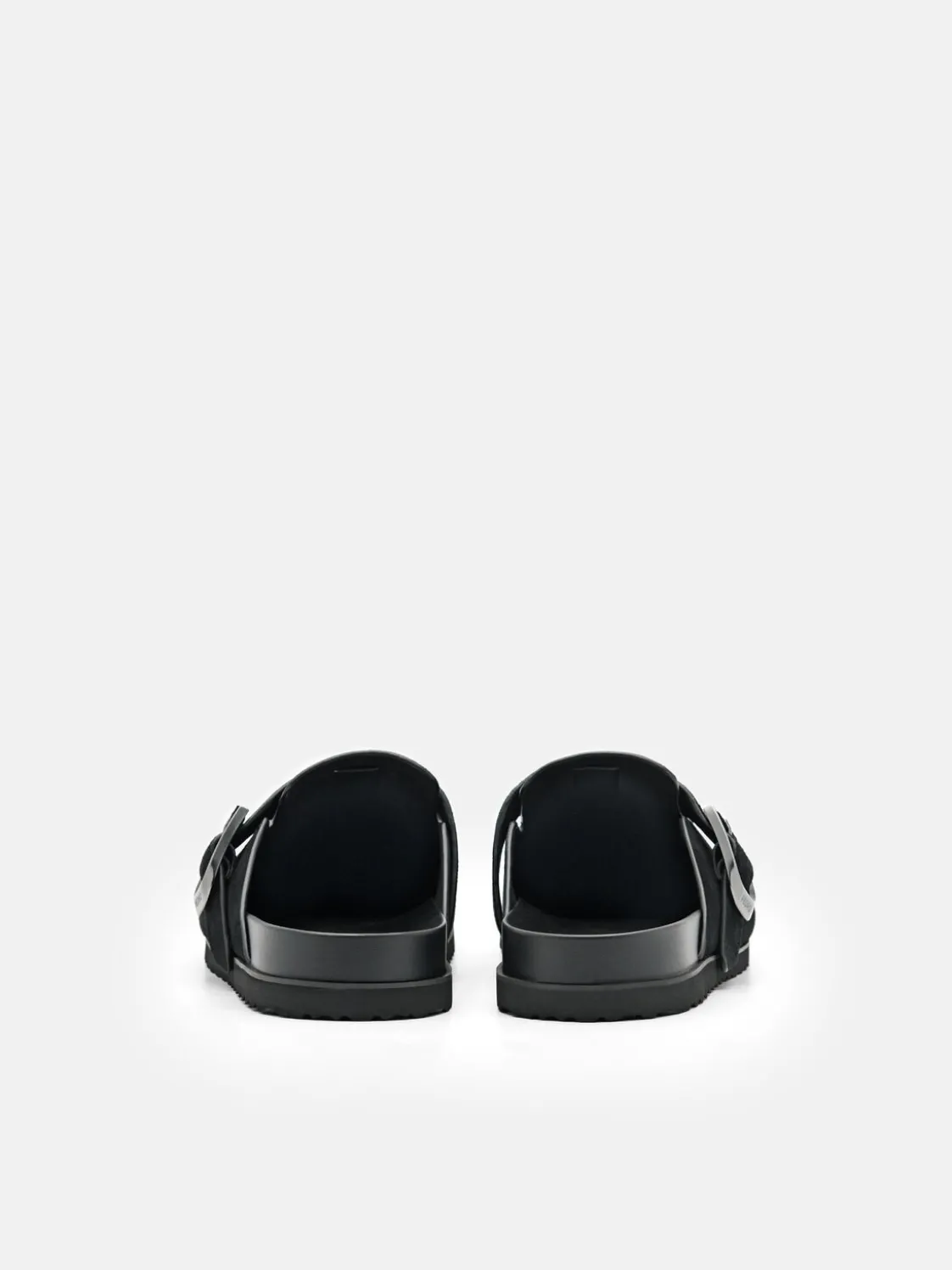 Helix Suede Mules - Black