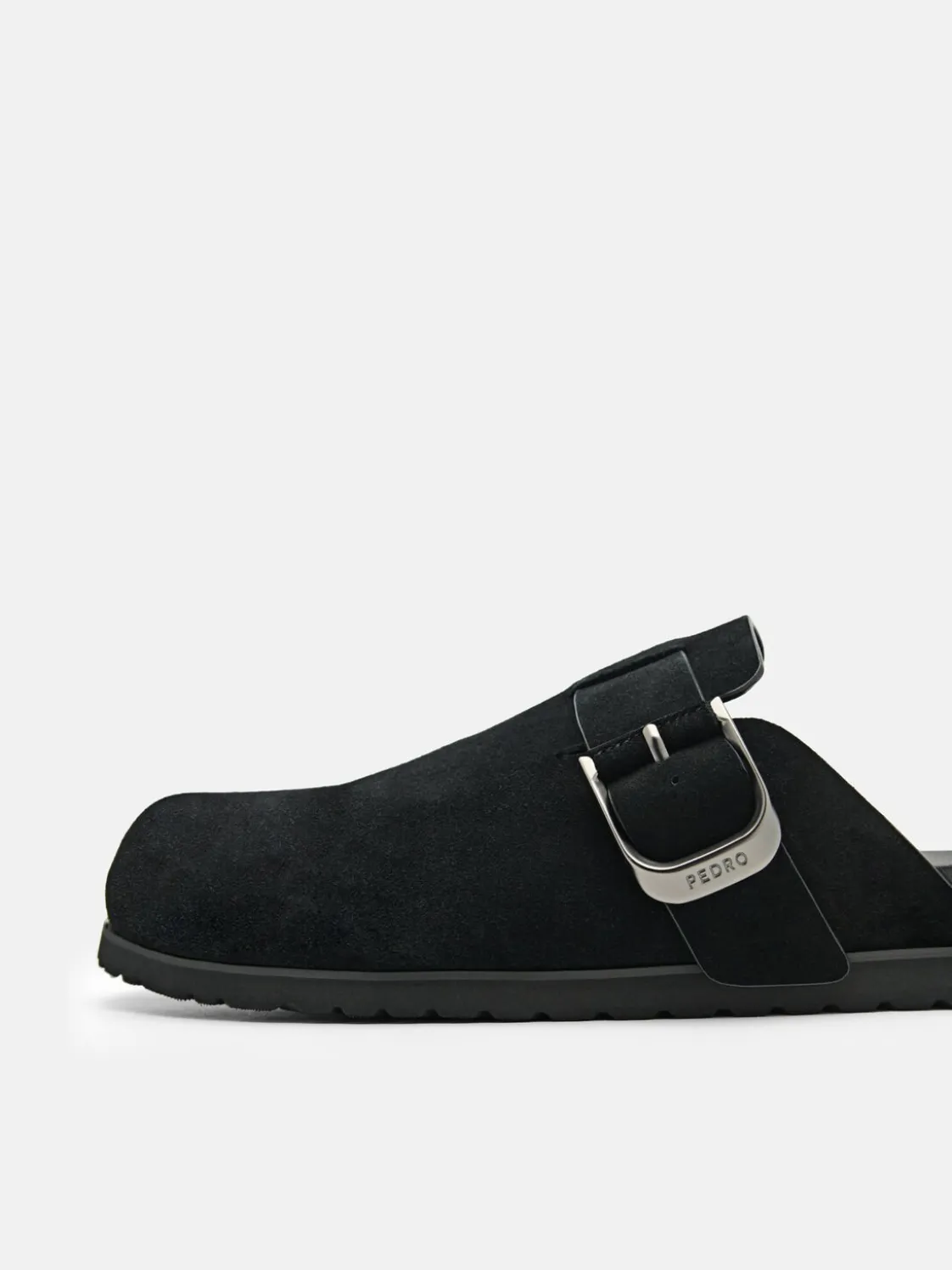 Helix Suede Mules - Black