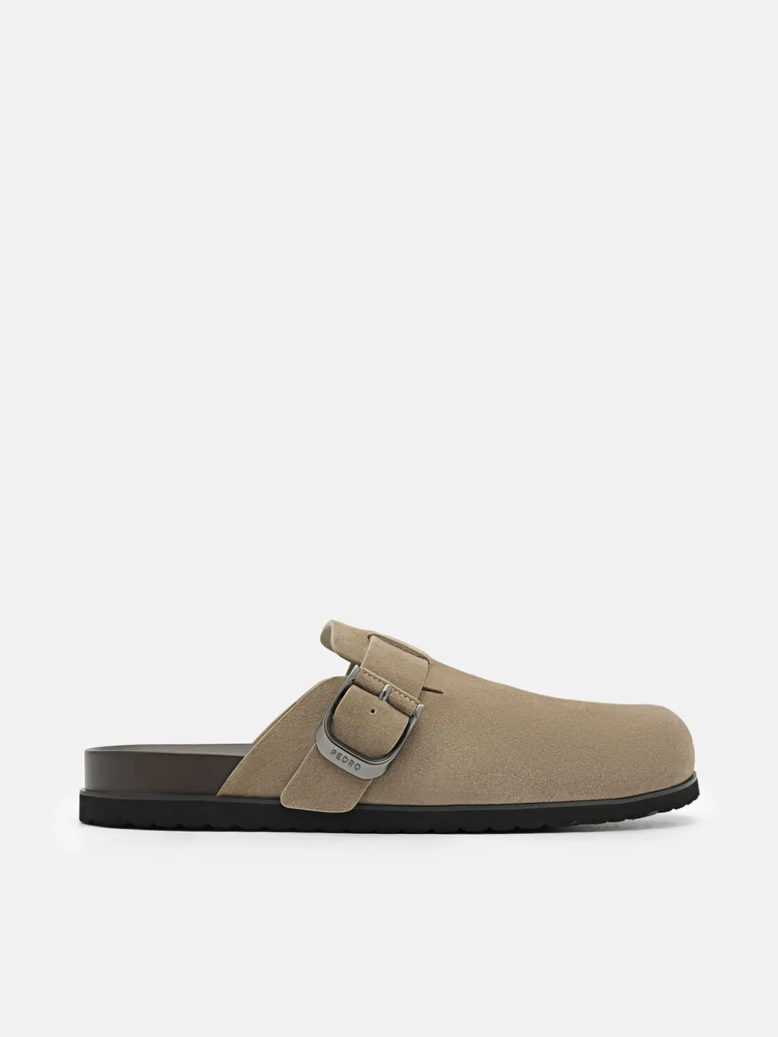 Helix Suede Mules - Dark Taupe