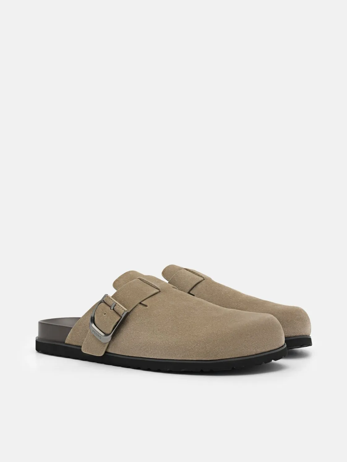 Helix Suede Mules - Dark Taupe