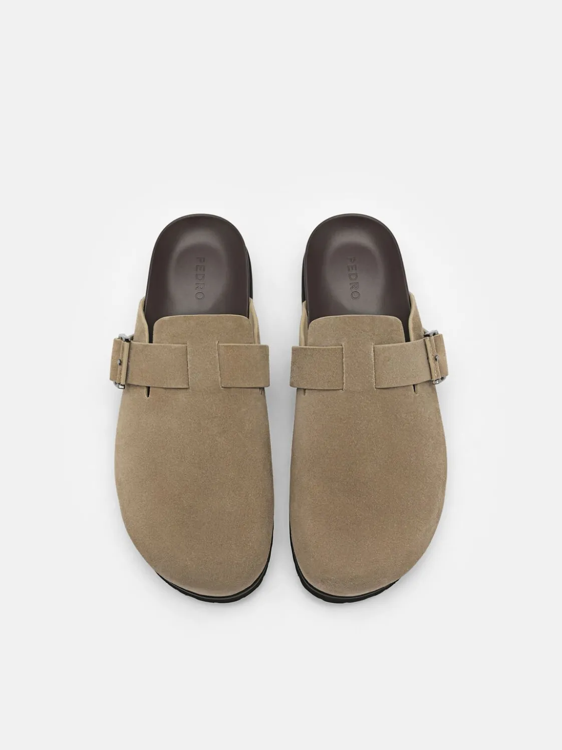 Helix Suede Mules - Dark Taupe