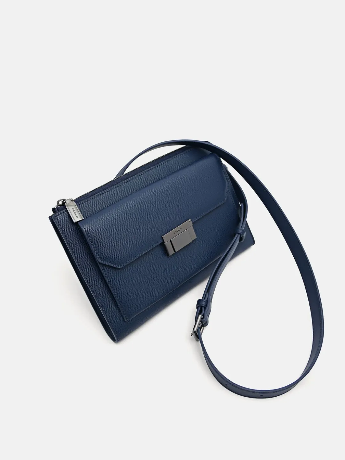 Henry Leather Clutch Bag - Navy