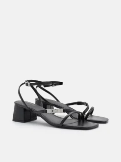 Hitch Ankle Strap Heel Sandals - Black