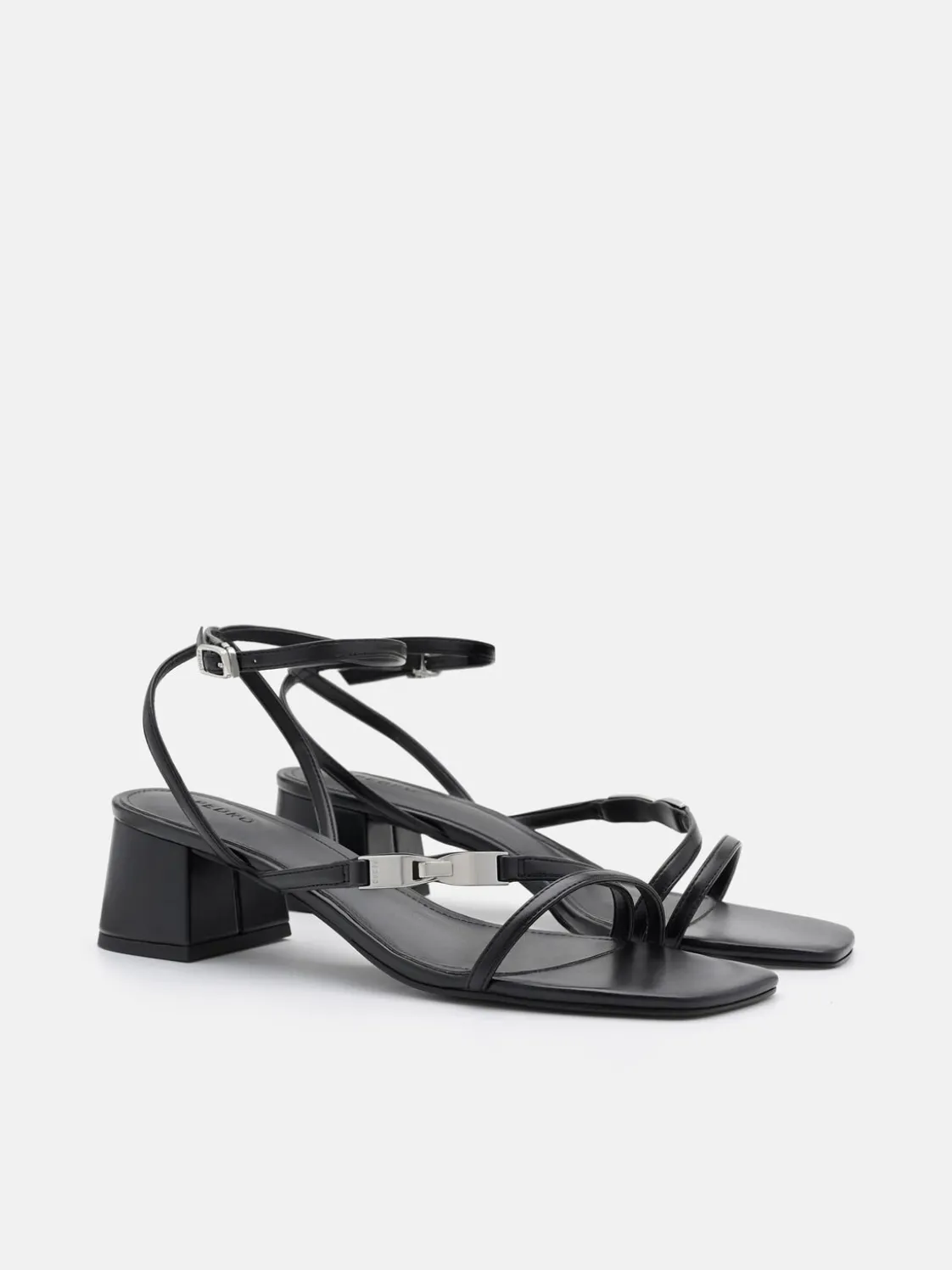 Hitch Ankle Strap Heel Sandals - Black