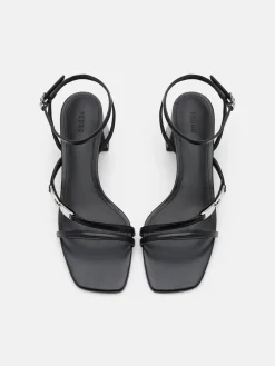 Hitch Ankle Strap Heel Sandals - Black
