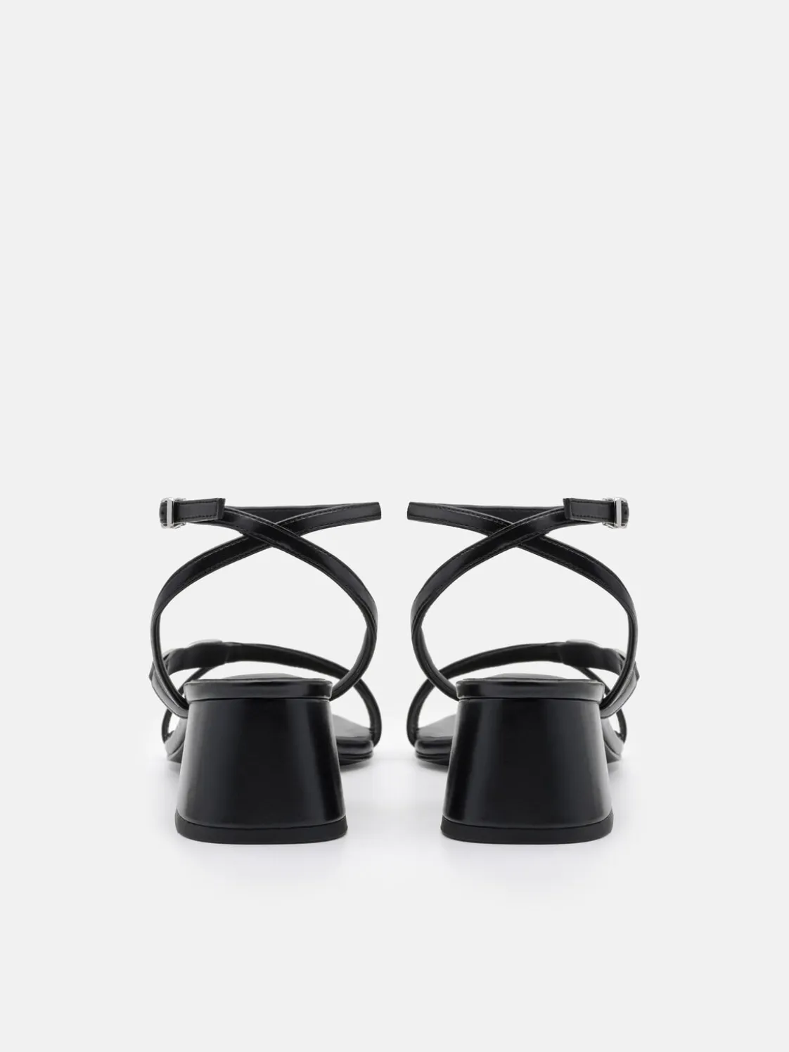 Hitch Ankle Strap Heel Sandals - Black