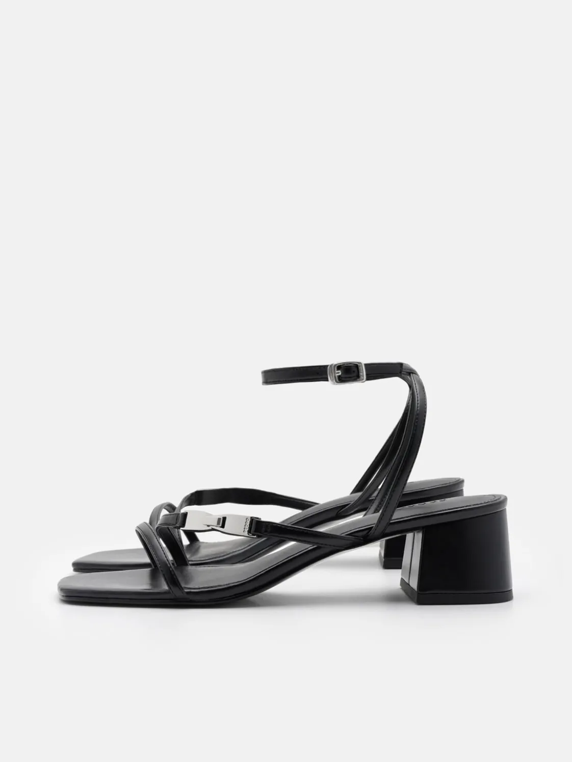 Hitch Ankle Strap Heel Sandals - Black