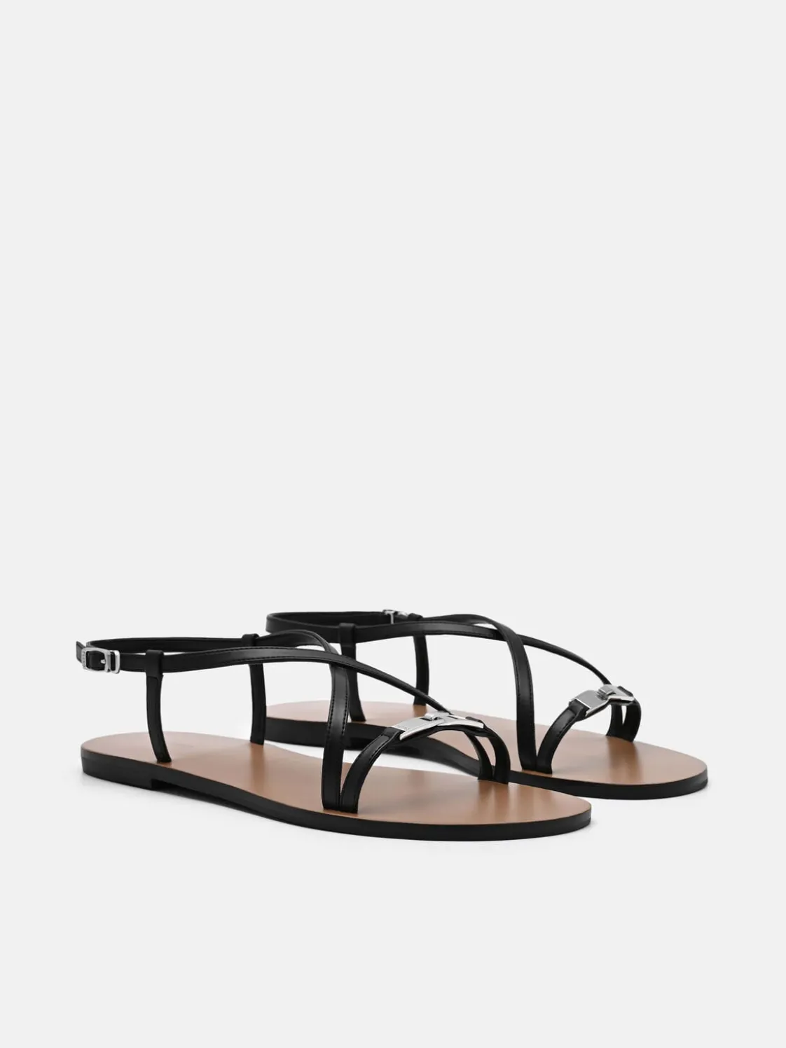 Hitch Ankle Strap Sandals - Black