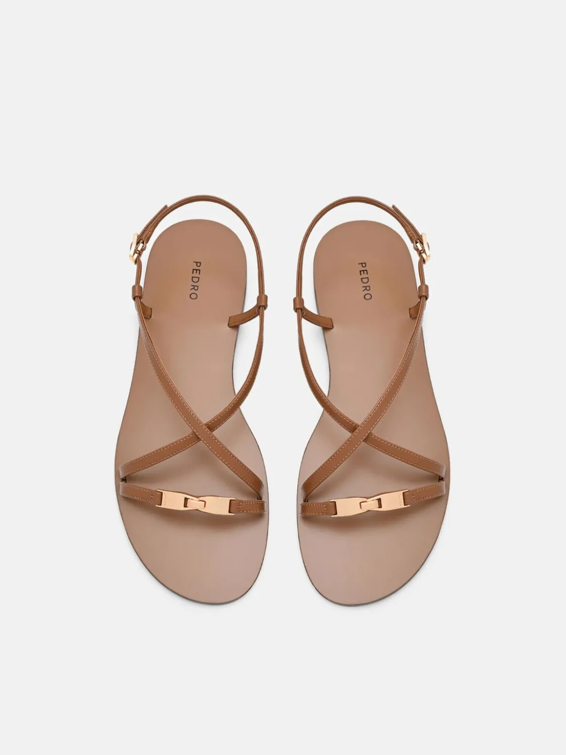 Hitch Ankle Strap Sandals - Cognac