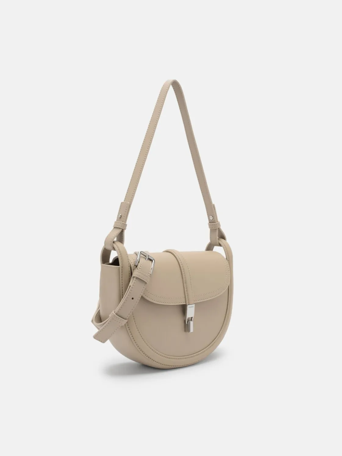 Hitch Leather Shoulder Bag - Light Taupe
