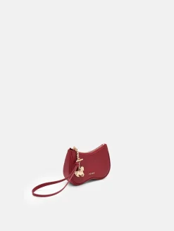 Horse Charm Leather Pouch - Red