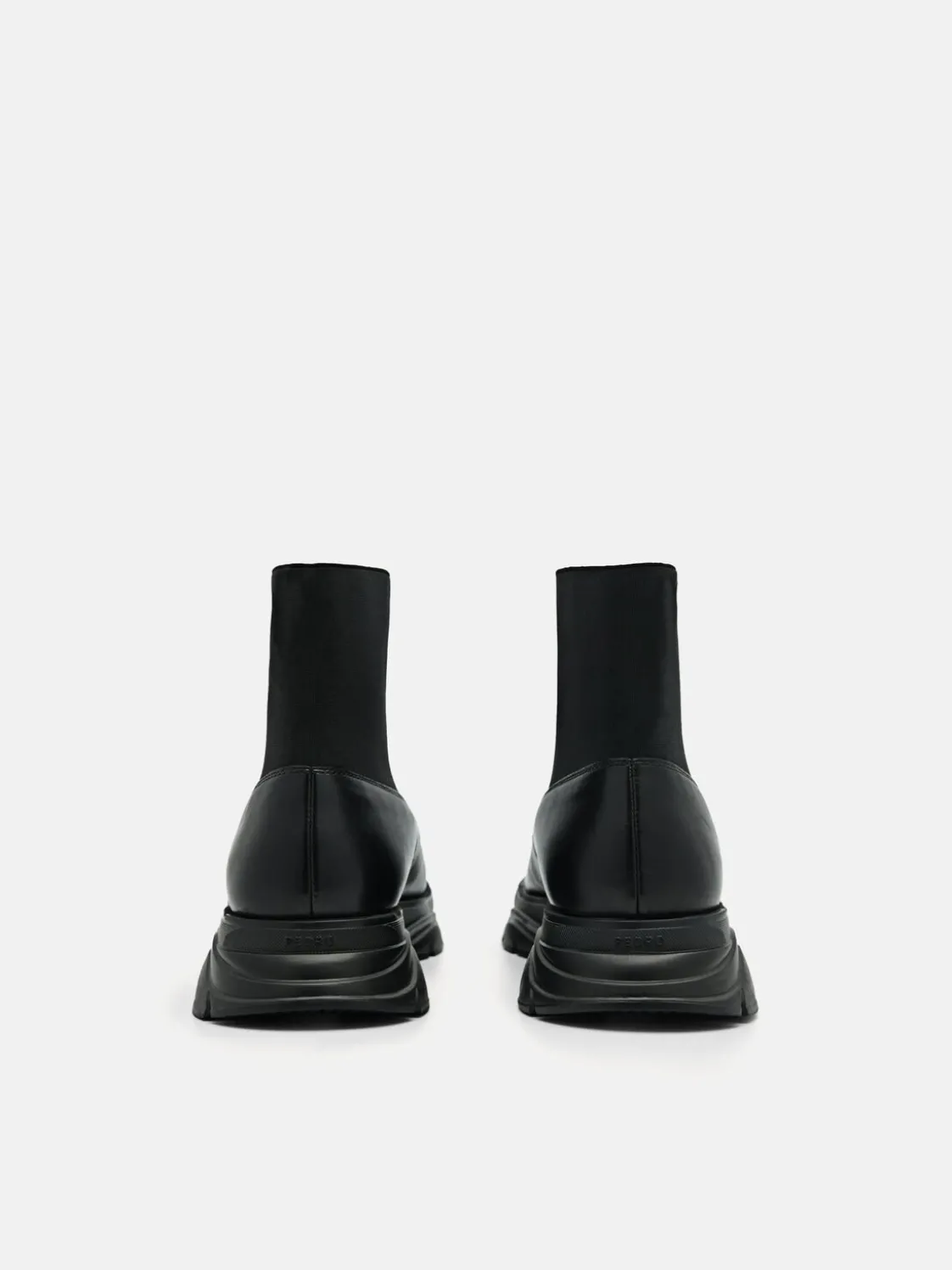 Hybrix Leather Lace-Up Boots - Black