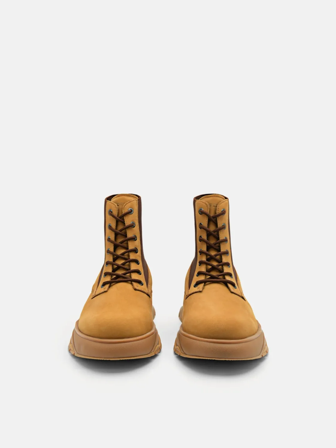 Hybrix Leather Lace-Up Boots - Sand