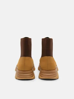 Hybrix Leather Lace-Up Boots - Sand