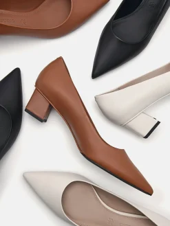 Ines Leather Pumps - Black
